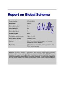 Report on Global Schema Project number: IST[removed]Project title: