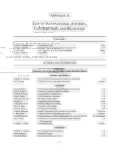 APPENDIX A LIST OF INTERNATIONAL AUTHORS, CONTRIBUTORS, AND REVIEWERS COCHAIRS Ayité-Lô Nohende Ajavon Daniel L. Albritton