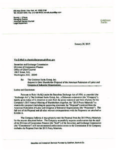 The Goldman Sachs Group, Inc.; Rule 14a-8 no-action letter