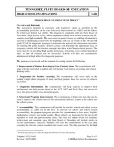 High school / No Child Left Behind Act / Washington Assessment of Student Learning / Massachusetts Comprehensive Assessment System / Education / Education reform / Standards-based education reform