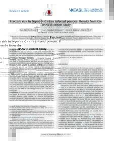 Research Article  Fracture risk in hepatitis C virus infected persons: Results from the DANVIR cohort study Ann-Brit Eg Hansen1,⇑, , Lars Haukali Omland2, , Henrik Krarup3, Niels Obel2, on behalf of the DANVIR cohort