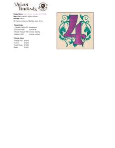 Design Name: Letter Perfect - Number 4 (UT7658) Size: 4.84