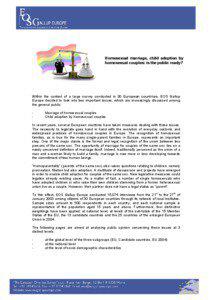 Homosexual marriage, child adoption by homosexual couples, is public opinion ready