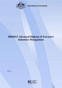 RII60213 Advanced Diploma of Extractive Industries Management