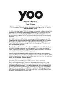 Microsoft Word - YOO Hotels and ResortsLaunch Press Release