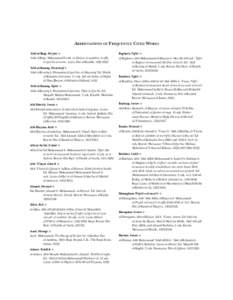 Abbreviations of Frequently Cited Works ʿAbd al-Bāqī. Muʿjam = Baghawī. Tafsīr =  ʿAbd al-Bāqī, Muḥammad Fuʾād. al-Muʿjam al-mufahras li-alfāẓ