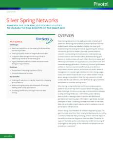 CASE STUDY  Silver Spring Networks POWERFUL BIG DATA ANALYTICS ENABLE UTILITIES TO UNLEASH THE FULL BENEFITS OF THE SMART GRID