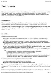 SEAI - Heat recovery[removed]:48 Heat recovery This involves extracting heat from a waste stream and using it to reduce the amount of ‘new’ energy needed