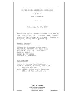 United States Federal Sentencing Guidelines / United States federal law / United States Sentencing Commission / William K. Sessions III / Parole board / Court reporter / Law / United States criminal procedure / Parole