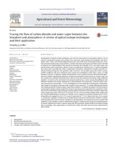 Tracing the flow of carbon dioxide and water vapor between the biosphere and atmosphere: A review of optical isotope techniques and their application