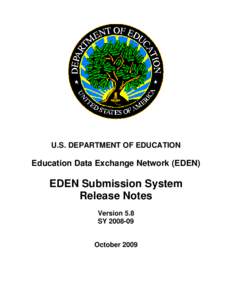 EDEN Submission System Release Notes Version 5.8