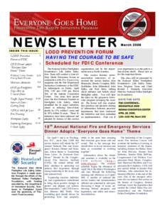 NEWSLETTER  INSIDE THIS ISSUE: LODD Prevention Forum at FDIC