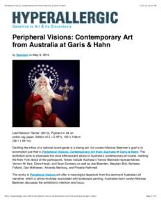 Peripheral Visions: Contemporary Art from Australia at Garis & Hahn:57 PM Peripheral Visions: Contemporary Art from Australia at Garis & Hahn