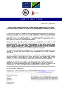 [removed]Press release for launch of cultural preservation project in Unguja-4