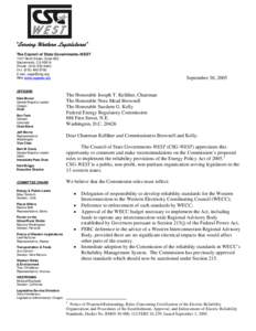 Microsoft Word - FERC Letter 9-30.doc