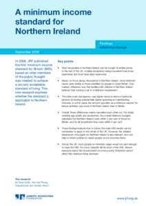 A minimum income standard for Northern Ireland