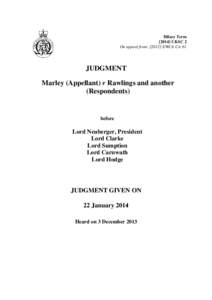 Marley (Appellant) v Rawlings and another (Respondents)