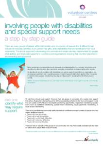 involving people with disabilities and special support needs a step by step guide There are many groups of people within Irish society who for a variety of reasons find it difficult to feel included in everyday activitie