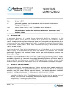 TECHNICAL MEMORANDUM Date:  January 9, 2014