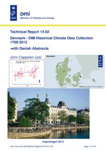Technical ReportDenmark - DMI Historical Climate Data Collectionwith Danish Abstracts John Cappelen (ed)