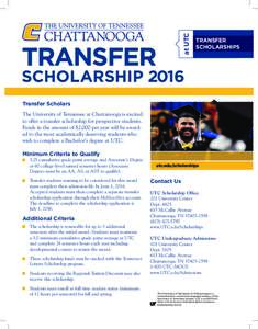 at UTC  TRANSFER TRANSFER SCHOLARSHIPS