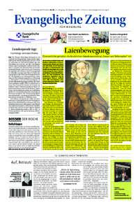 16. Sonntag nach Trinitatis | Nr. 38 | 91. Jahrgang | 20. September 2015 | 1,70 Euro | www.evangelische-zeitung.de  3914H F Ü R H A M B U RG