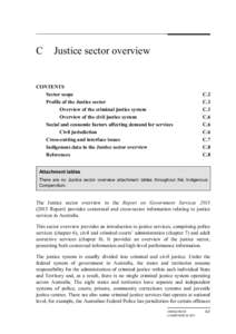 Part C Justice sector overview - Indigenous Compendium - Report on Government Services 2013