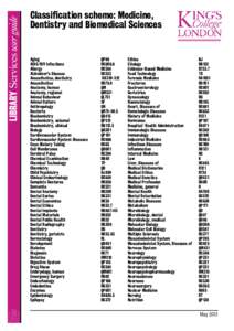 Classification scheme: Medicine, Dentistry and Biomedical Sciences Aging AIDS/HIV Infections Allergy