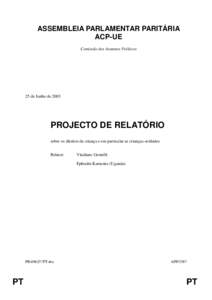 ASSEMBLEIA PARLAMENTAR PARITÁRIA ACP-UE Comissão dos Assuntos Políticos 25 de Junho de 2003