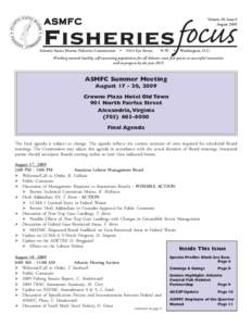 Volume 18, Issue 6 August 2009 Fisheries focus ASMFC