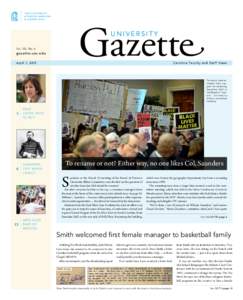 university Vol. 40, No. 6 gazette.unc.edu April 1, 2015