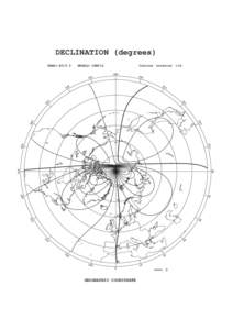 DECLINATION (degrees) YEAR= [removed]MODEL= IGRF12  Contour I nterval =10