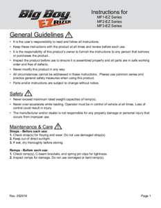 Instructions for MF1-EZ Series MF2-EZ Series MF3-EZ Series  General Guidelines