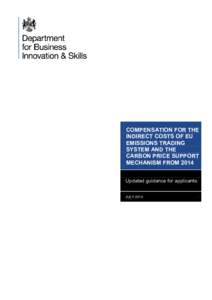 Guidance - Compensation for the Indirect costs of EU Emissions Trading System and the Carbon Price Support Mechanism from 2014