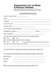 volunteer application 14 point