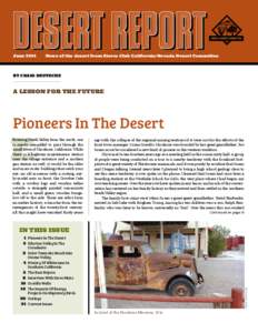 June 2014	  News of the desert from Sierra Club California/Nevada Desert Committee BY CRAIG DEUTSCHE