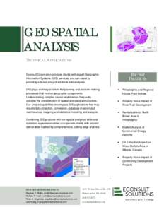 GEOSPATIAL ANALYSIS TECHNICAL APPLICATIONS RECENT PROJECTS