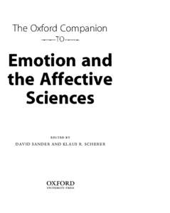 The Oxford Companion - TO-  Emotion and