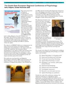 INTERNATIONAL UNION OF PSYCHOLOGICAL SCIENCE  NEWSLETTER 2010 VOLUME 9, NR. 1 PAGE 6XXX