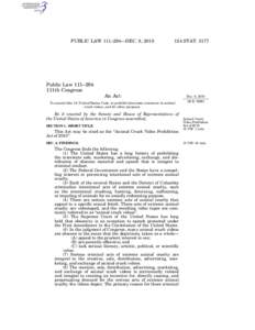 PUBLIC LAW 111–294—DEC. 9, [removed]STAT[removed]Public Law 111–294 111th Congress
