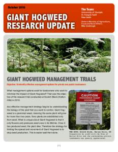 October[removed]The Team: GIANT HOGWEED RESEARCH UPDATE