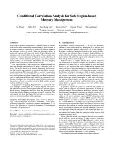 Conditional Correlation Analysis for Safe Region-based Memory Management Xi Wang† Zhilei Xu†