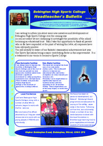 Bebington High Sports College  Headteacher’s Bulletin October 2008