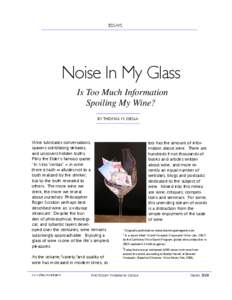 ESSAYS  Noise In My Glass 1