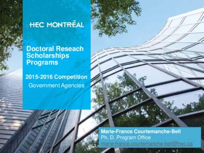 Doctoral Reseach Scholarships ProgramsCompetition Government Agencies