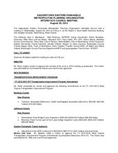 Martinsburg /  West Virginia / West Virginia / Motion / Hagerstown /  Maryland / United States Environmental Protection Agency / Geography of the United States / United States / Transportation planning / Urban studies and planning / Metropolitan planning organization