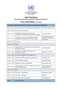 UNITED NATIONS ECONOMIC COMMISSION FOR EUROPE UNFC Workshop