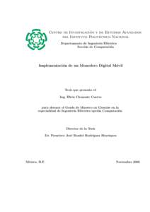 ´ n y de Estudios Avanzados Centro de Investigacio ´cnico Nacional del Instituto Polite Departamento de Ingenier´ıa El´ ectrica