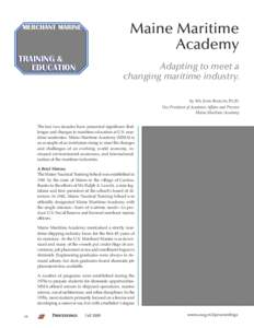 MERCHANT MARINE  Maine Maritime Academy  TRAINING &