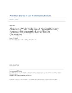 Alone on a Wide Wide Sea: A National Security Rationale for Joining the Law of the Sea Convention